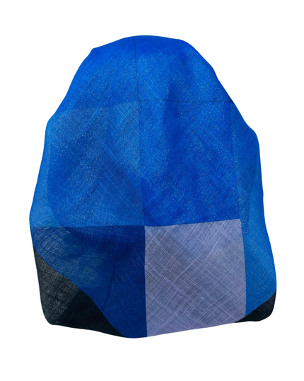 It's Younique OB-PAT-BL Blue Tones Patches Shimmer Pre-Tied Open Back Bandanna with Velvet Grip Myselflingerie.com