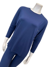 Oh! Zuza 3049-R Marine Blue Round Neck Modal Pajamas Set Myselflingerie.com