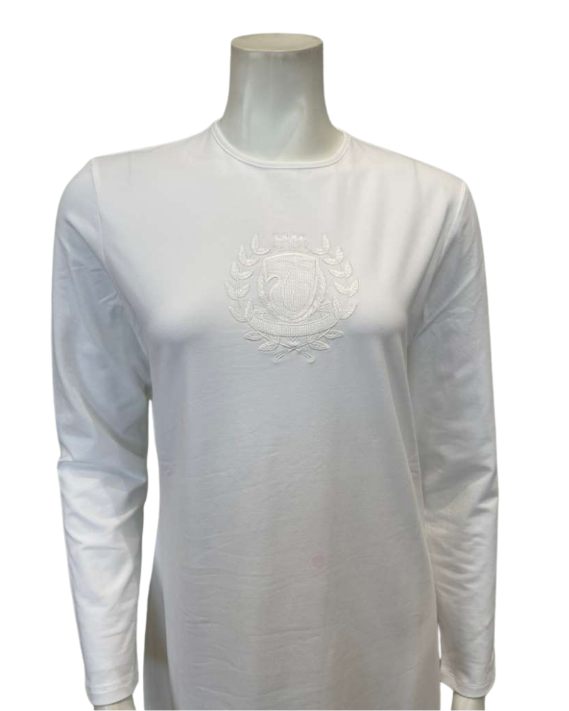 Chicolli White Signature Pull On Cotton Nightgown Myselflingerie.com