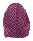 It's Younique OB-HOUND-HPBK Hot Pink/Black Houndstooth Shimmer Pre-Tied Open Back Bandanna with Velvet Grip Myselflingerie.com