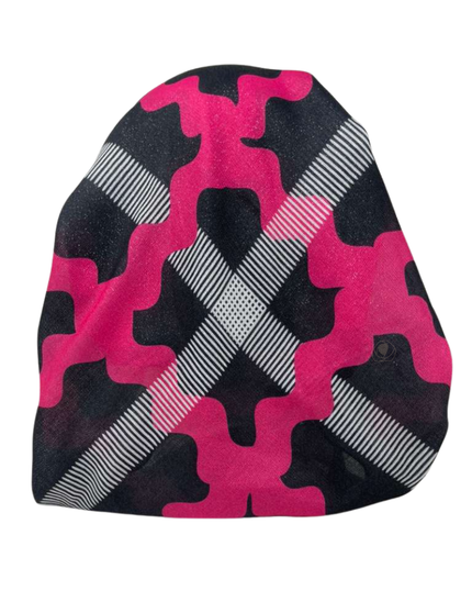 It's Younique Pink Zig Zag Shimmer Pre-tied Open Back Bandanna with Velvet Grip Myselflingerie.com