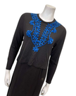 Severine Boutik Royal Blue Royal Scroll Modal Nursing Nightgown Myselflingerie.com