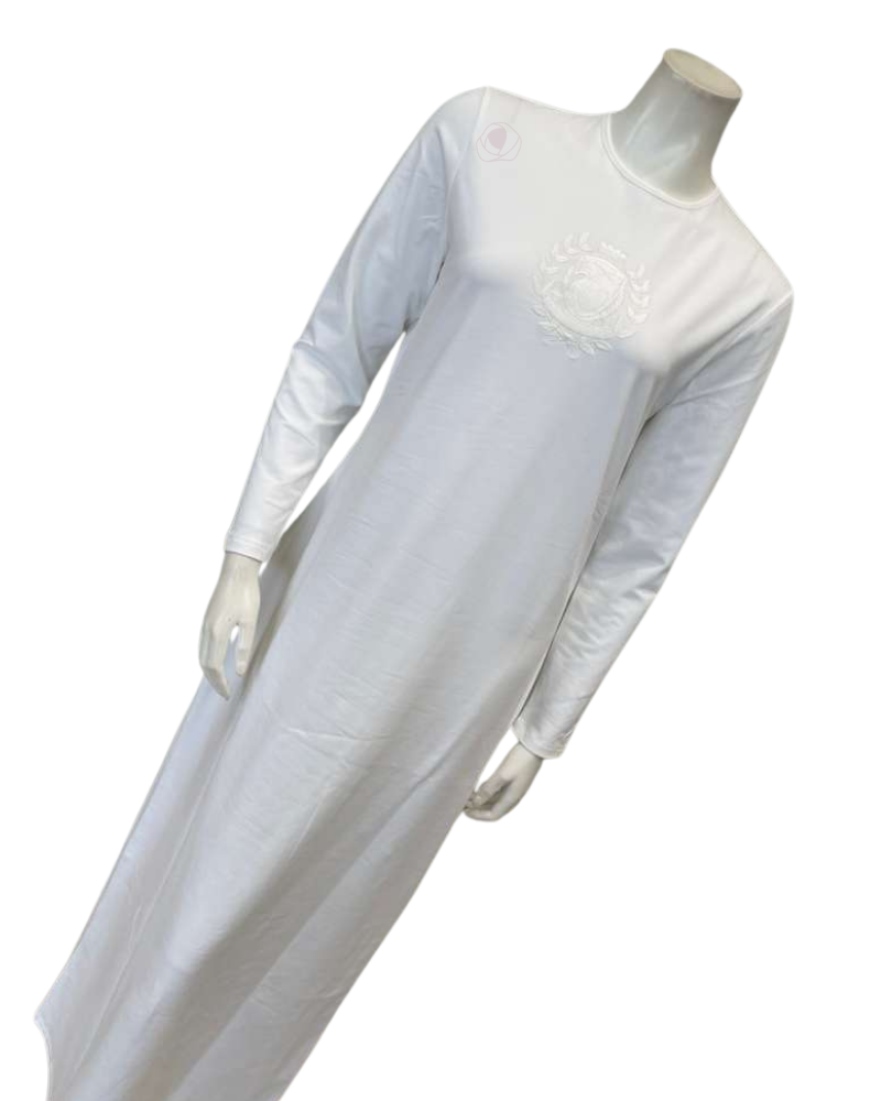 Chicolli White Signature Pull On Cotton Nightgown Myselflingerie.com