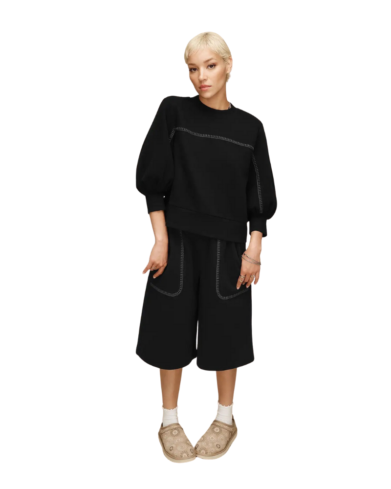 UGG 1175124 Black Classic Puff Sleeve Top Myselflingerie.com