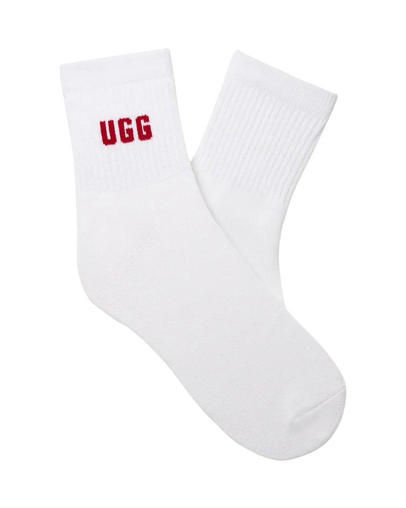 UGG 1171623 Red Saffron/Grey Heather Quinlin Logo Quarter 2 Pack Socks Myselflingerie.com