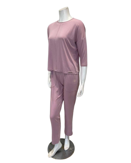 Oh! Zuza M4621 Lilac Comfy Modal Lounge & Capri Pants Pajamas Set Myselflingerie.com