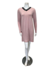 Jackie O'Loungewear Pink V Neck Lace Long Sleeves Modal Nightshirt Myselflingerie.com