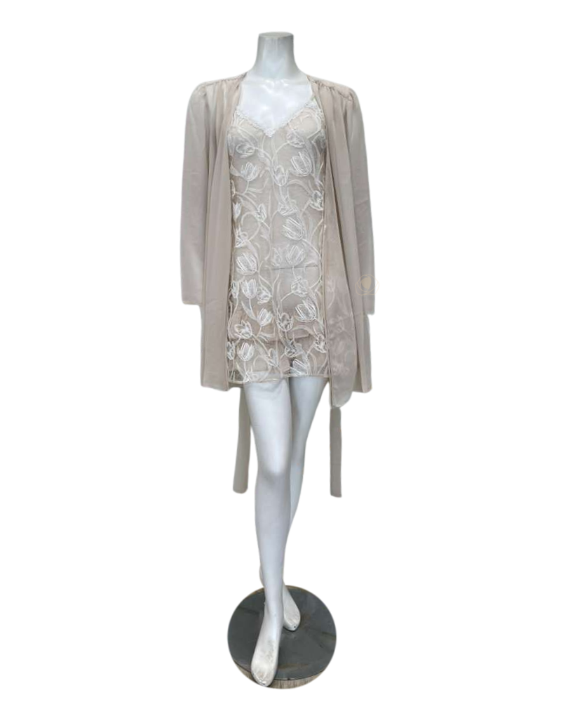Rya Collection 1070+ 1030 Champagne Holland Chemise & Lovely Wrap Set Myselflingerie.com