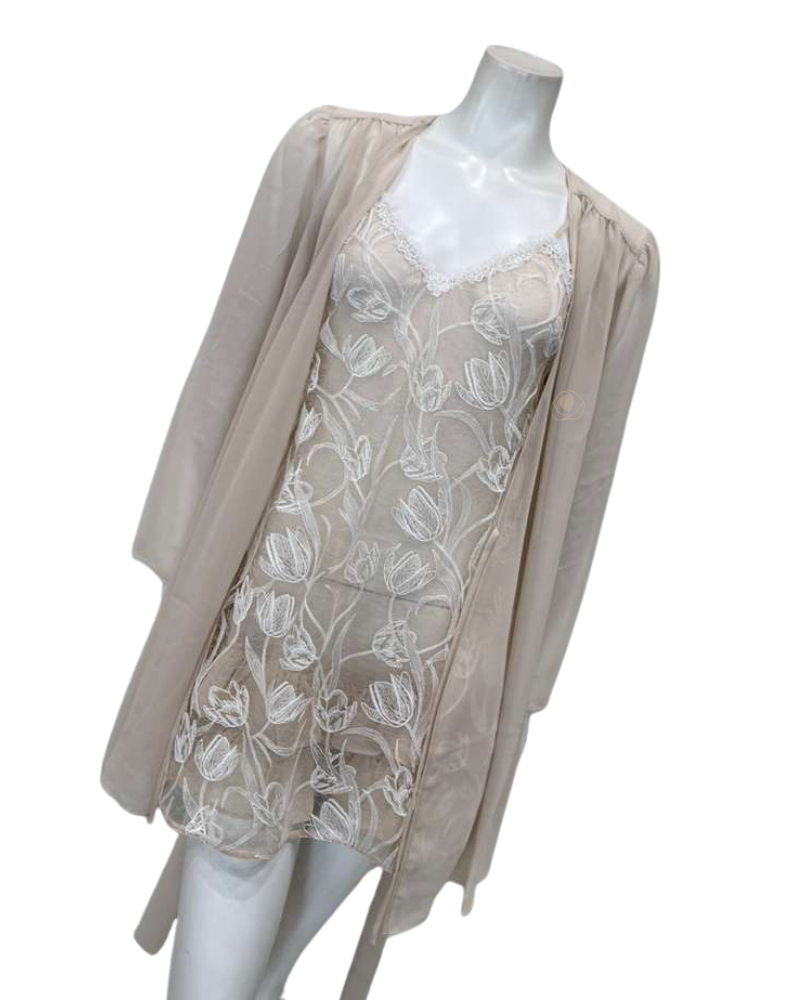 Rya Collection 1070+ 1030 Champagne Holland Chemise & Lovely Wrap Set Myselflingerie.com