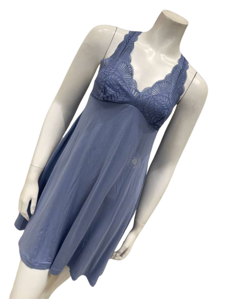 Fleur't 680 Denim Lace T-Back Short Modal Chemise Myselflingerie.com