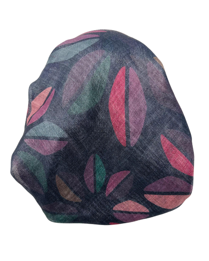 It's Younique PP-SHIM-LEA Maroon Shimmer Big Leaves Pre-Tied Bandanna with Velvet Grip Myselflingerie.com