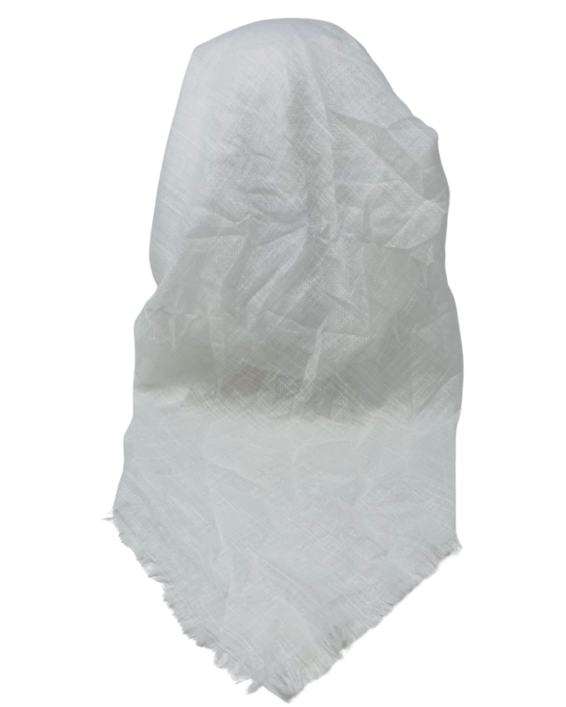 It's Younique Solid White Shimmer Pre-Tied Open Back Bandanna with Velvet Grip