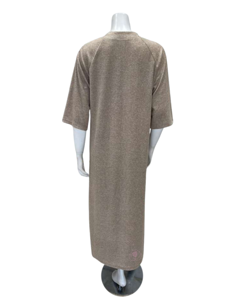 Jackie O'Loungewear CVRUP-TN Tan Pull on Terry Lounger Myselflingerie.com