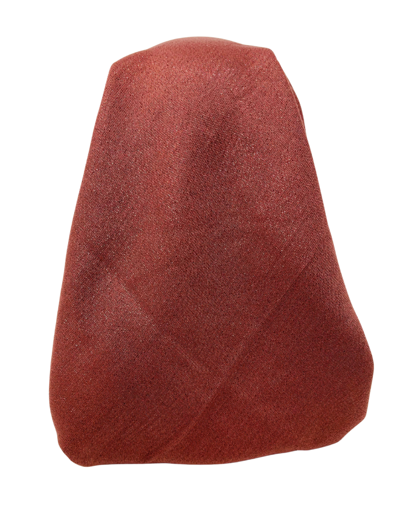 It's Younique OB-SHIM-SA Solid Salmon Shimmer Pre-Tied Open Back Bandanna with Velvet Grip Myselflingerie.com