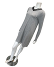 Jackie O'Loungewear Grey V Neck Lace Long Sleeves Modal Nightshirt Myselflingerie.com