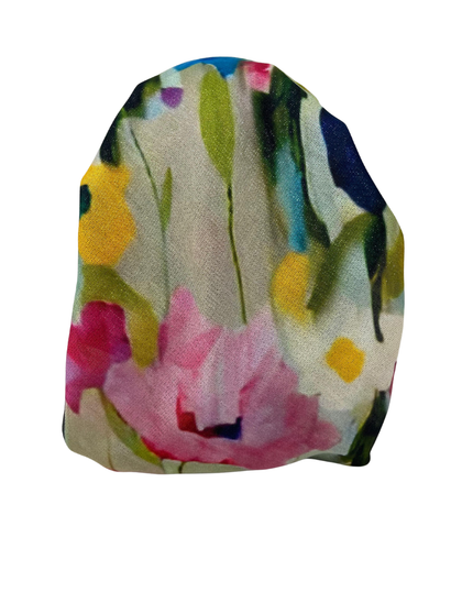 It's Younique OB-SHIM-FLMU Multi Floral Shimmer Pre-Tied Open Back Bandanna with Velvet Grip Myselflingerie.com