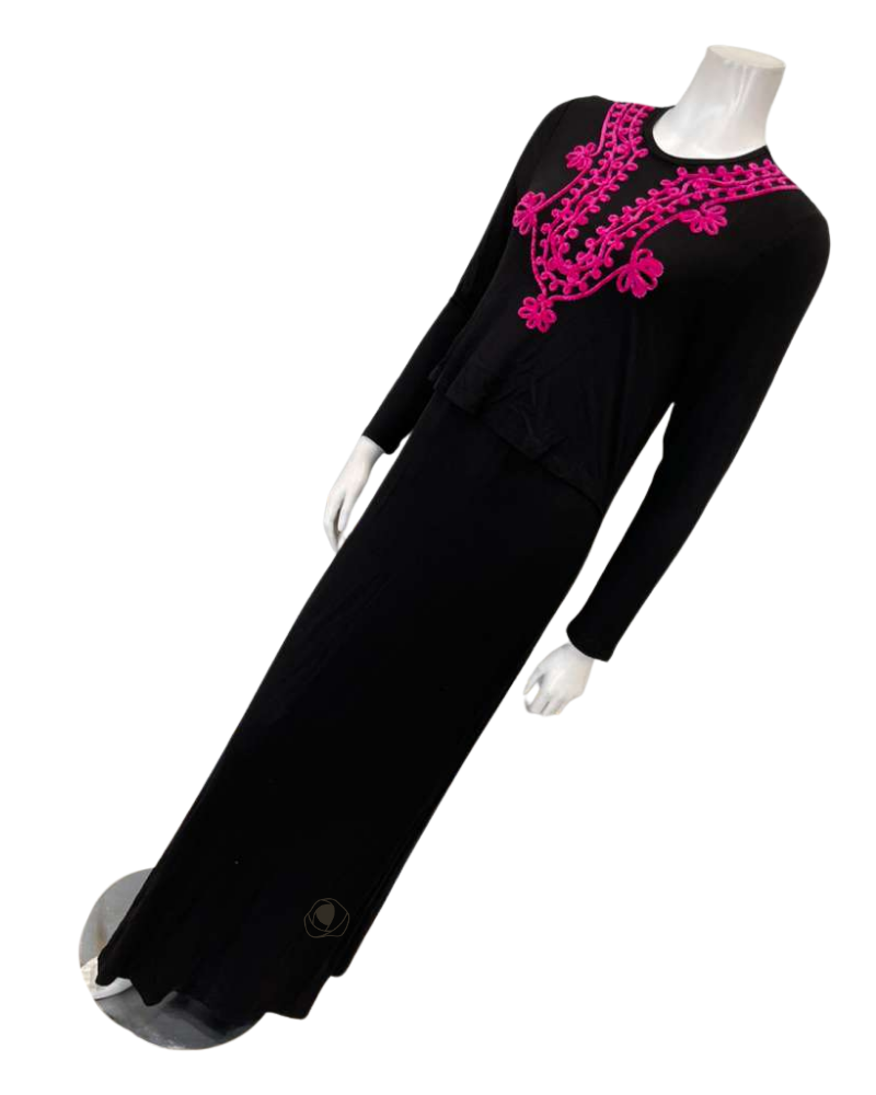 Severine Boutik 411 Fuchsia Royal Scroll Modal Nursing Nightgown Myselflingerie.com