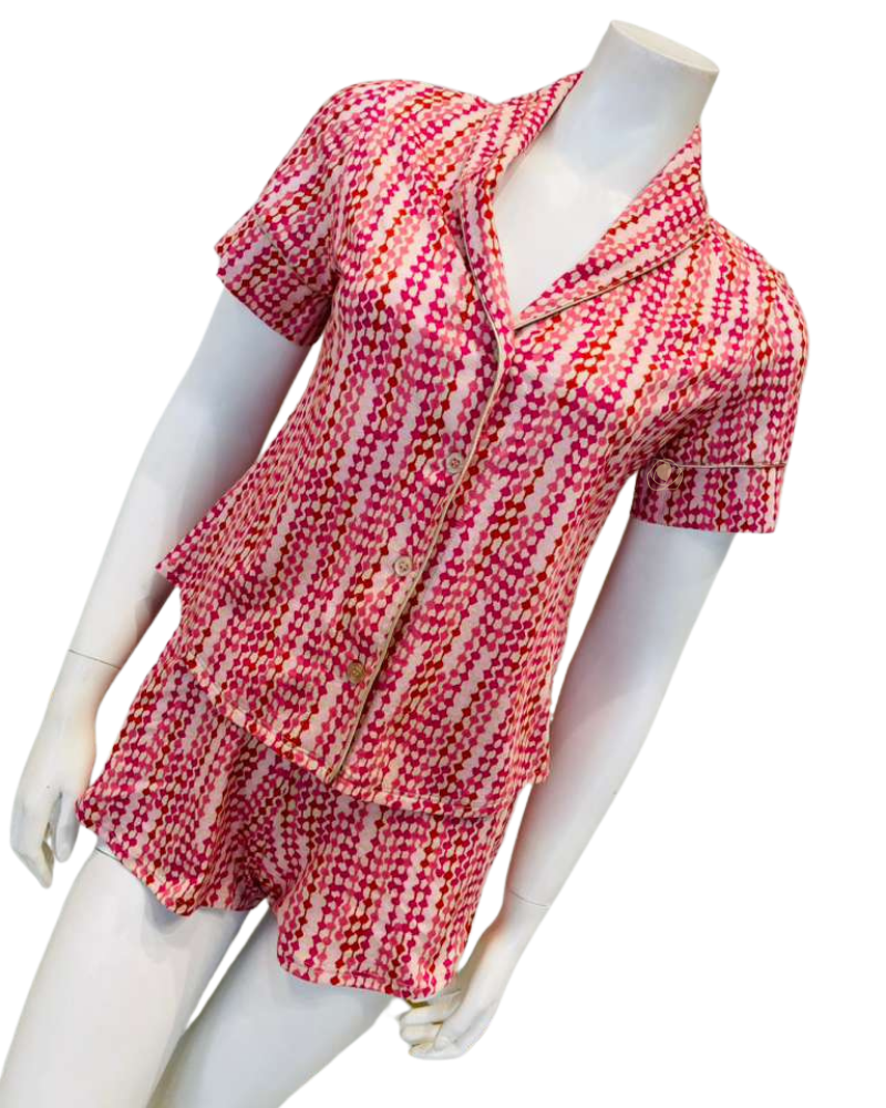 Cosabella PIMAP9523 Heart Strings Pima Lusso Cotton Blend Short Sleeve Top & Pants Pajama Set Myselflingerie.com