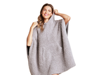 Barefoot Dreams B545 Dove Grey The Cozy One Size Sweater Cape Myselflingerie.com