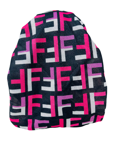 It's Younique Pink Tones Designer Inspired Shimmer Pre-Tied Open Back Bandanna with Velvet Grip