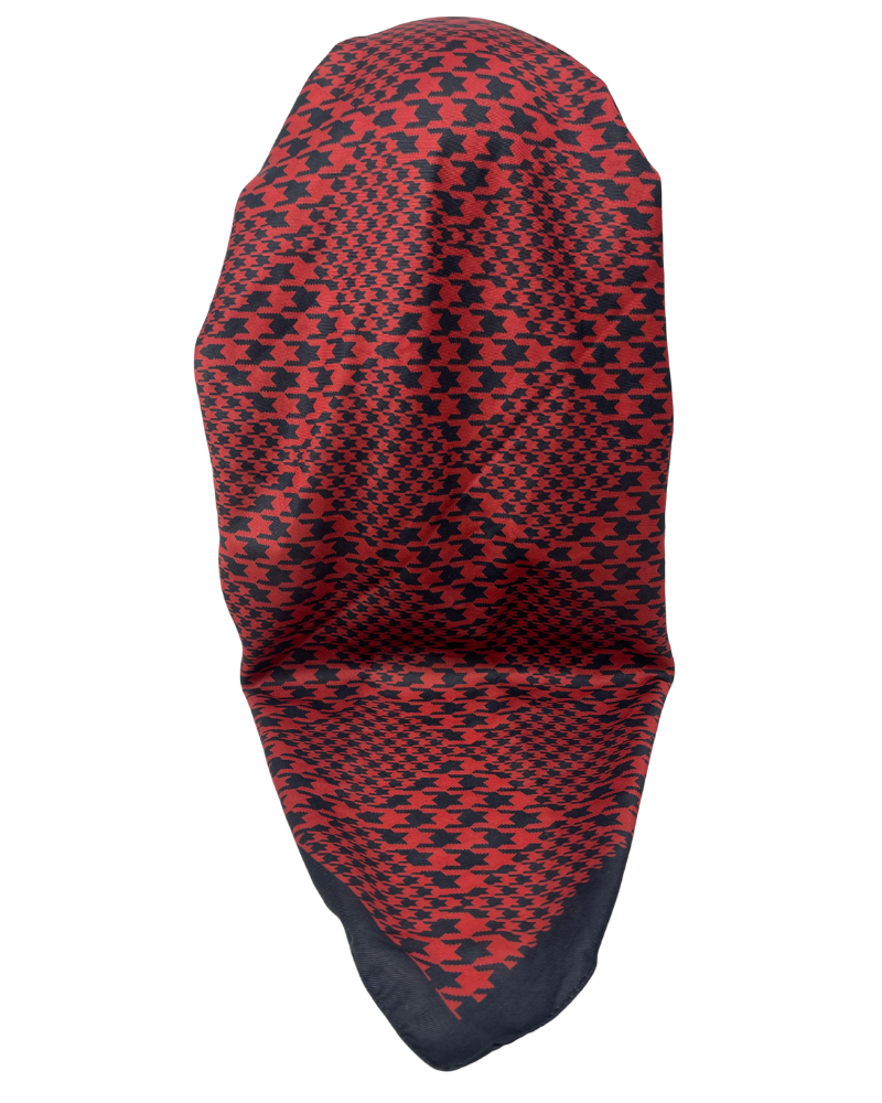 It's Younique OB-HOUND-RDBK Red/Black Houndstooth Pre-Tied Open Back Bandanna with Velvet Grip Myselflingerie.com