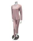 Oh! Zuza V21 Dusty Pink and Lace Modal Pajamas Set Myselflingerie.com
