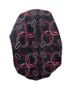 Cherie SPC336A-BKBRY Black/Berry Print Adjustable Closed Back Pre-Tied Bandanna Myselflingerie.com