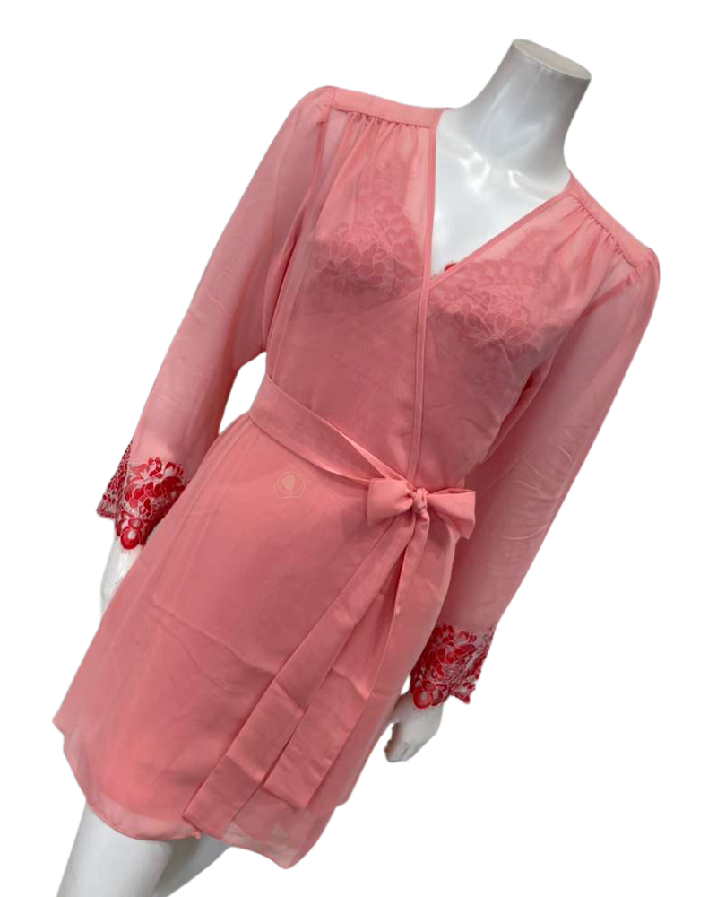 Rya Collection 1084 + 1085 Rosewood Shoreline Chemise & Wrap Set Myselflingerie.com