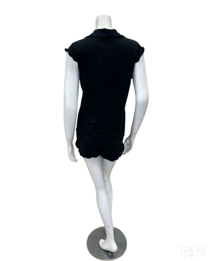 Fleur't 645 Black Shortie Pajamas Set Myselflingerie.com