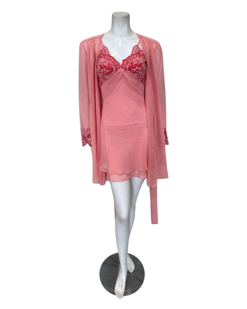Rya Collection 1084 + 1085 Rosewood Shoreline Chemise & Wrap Set Myselflingerie.com