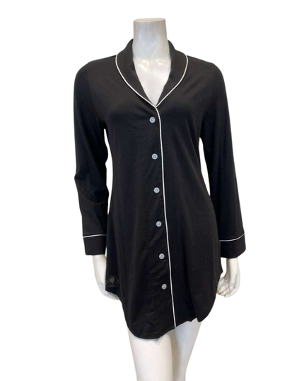 Cosabella PIMAL1898 Black/Moon Ivory Pima Lusso Cotton Blend Nightshirt Myselflingerie.com