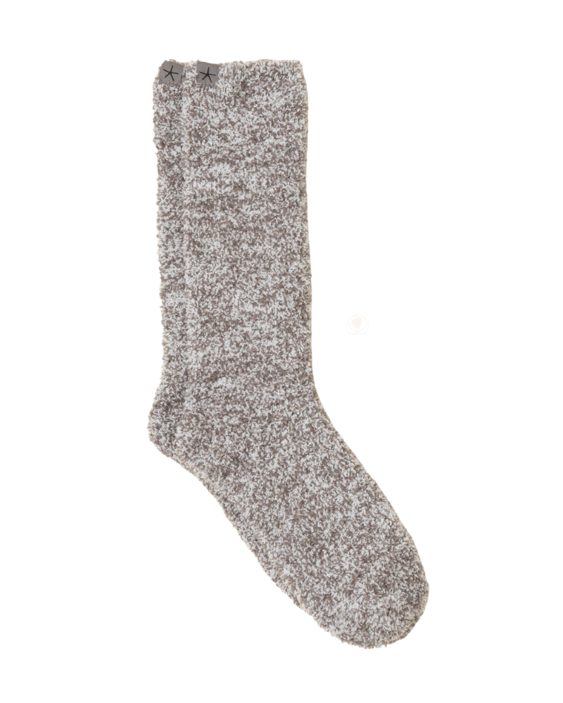 Barefoot Dreams BU614 Charcoal/White CozyChic Heathered Socks Myselflingerie.com