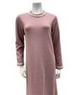 Iora Lingerie 25418C Dusty Mauve Braided Trim Fleece Lined Nightgown