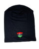 C. Bird CB104 Black Ribbed with Red/Green Logo Bamboo Beanie Snood Myselflingerie.com
