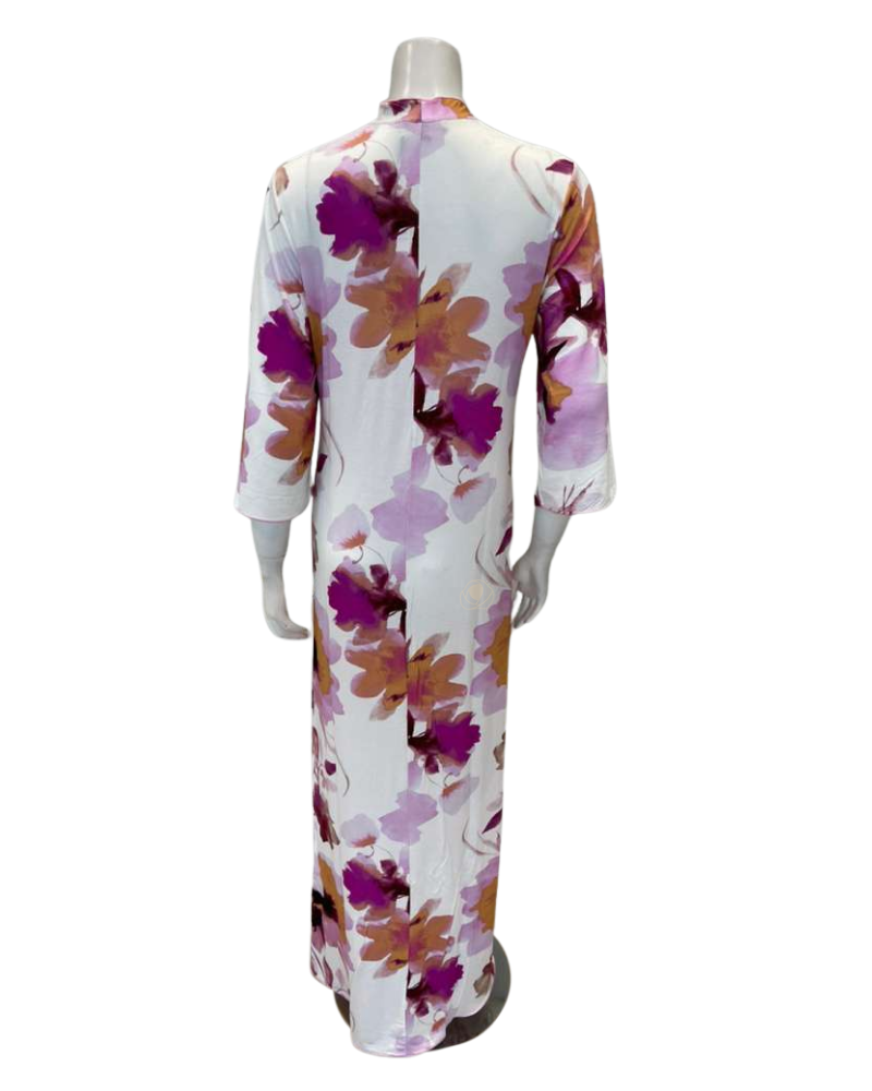 Verdiani 4531 Pink Floral Slight V Pull On Modal Nightgown Myselflingerie.com