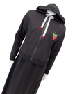 Angelice Black Strawberry Design Zip Up Cotton Blend Teen Hoodie Myselflingerie.com