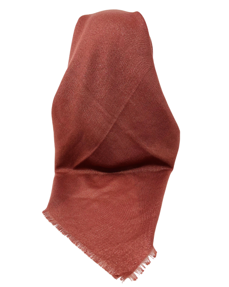 It's Younique OB-SHIM-SA Solid Salmon Shimmer Pre-Tied Open Back Bandanna with Velvet Grip Myselflingerie.com