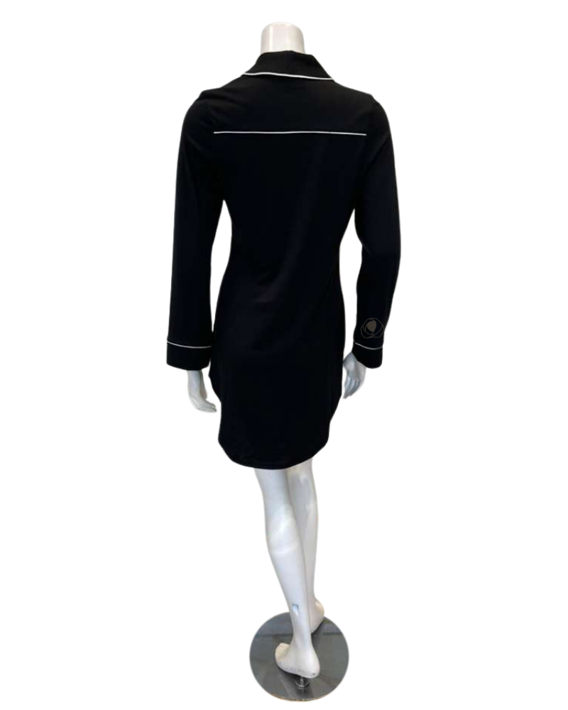 Cosabella PIMAL1898 Black/Moon Ivory Pima Lusso Cotton Blend Nightshirt Myselflingerie.com