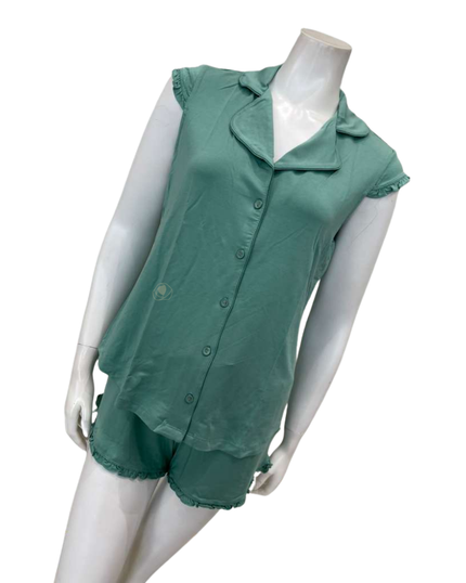 Fleur't 645 Agave Green Shortie Modal Pajamas Set Myselflingerie.com