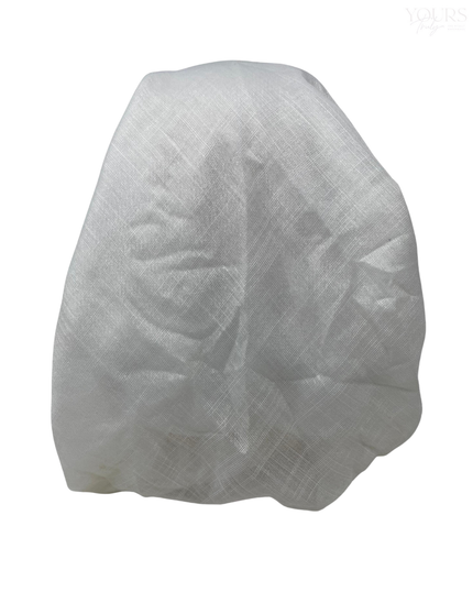 It's Younique OB-SHIM-GLD White Shimmer with Fringes Edge Gold Floral Border Pre-Tied Open Back Bandanna with Velvet Grip Myselflingerie.com