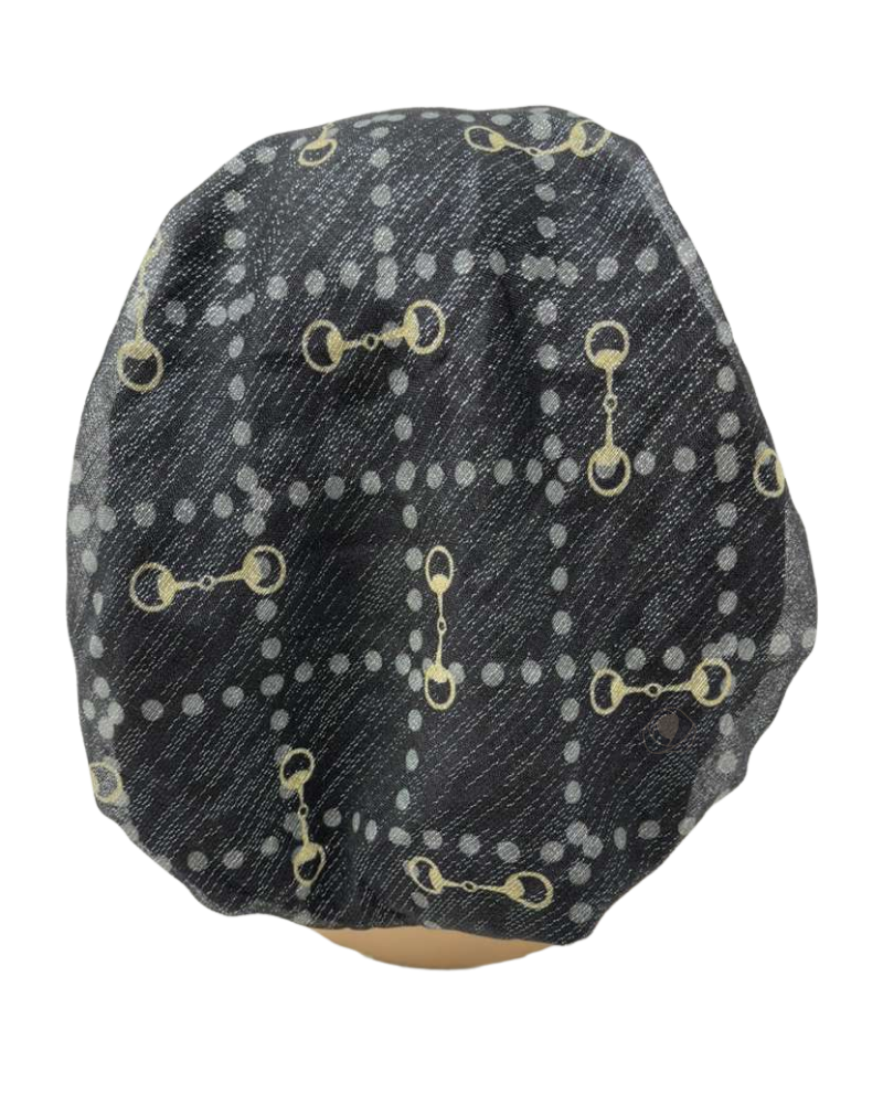 Ahead P2774 Black Print Chainform Classic Fit Pre-Tied Bandanna Myselflingerie.com