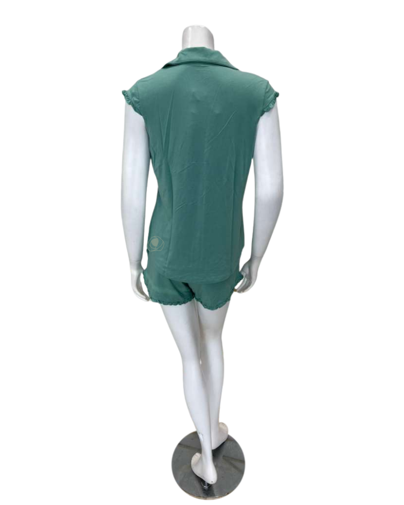 Fleur't 645 Agave Green Shortie Modal Pajamas Set Myselflingerie.com