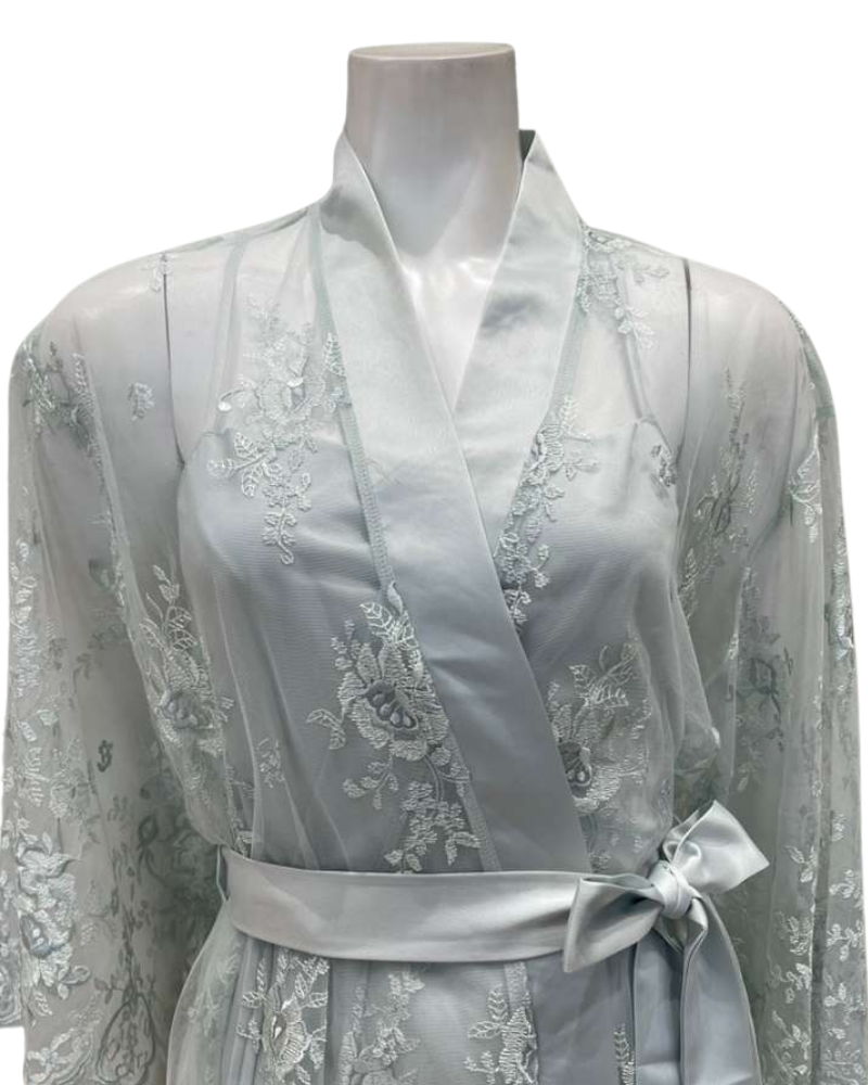 Rya Collection 207 + 197 Lagoon Darling Lace Chemise & Wrap Set Myselflingerie.com