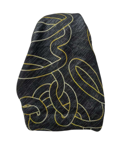 Ahead VT2675 Black/Gold Entwine Versatile Style Long Tails Open Back Pre-Tied Bandanna Myselflingerie.com