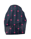 It's Younique Pink on Black Designer Inspired Pre-Tied Open Back Bandanna with Velvet Grip Myselflingerie.com