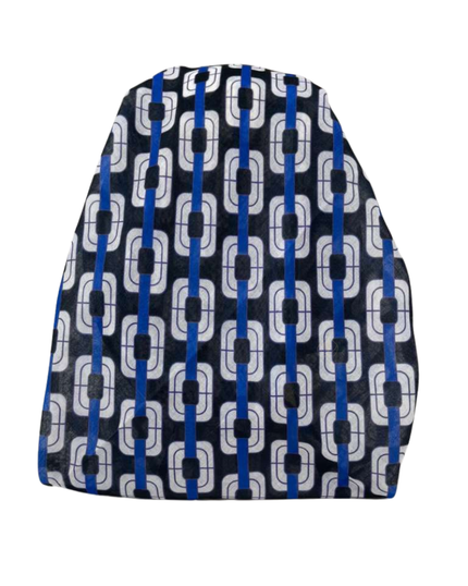 It's Younique Blue Links Pre-Tied Open Back Bandanna with Velvet Grip Myselflingerie.com