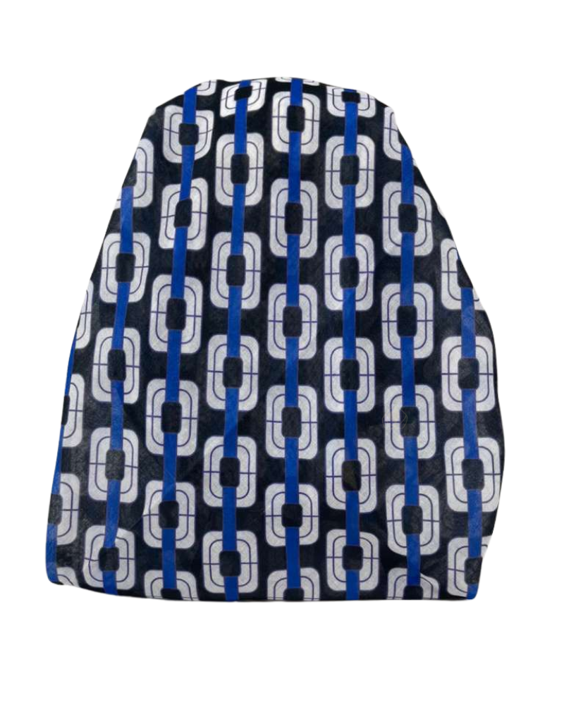 It's Younique Blue Links Pre-Tied Open Back Bandanna with Velvet Grip Myselflingerie.com