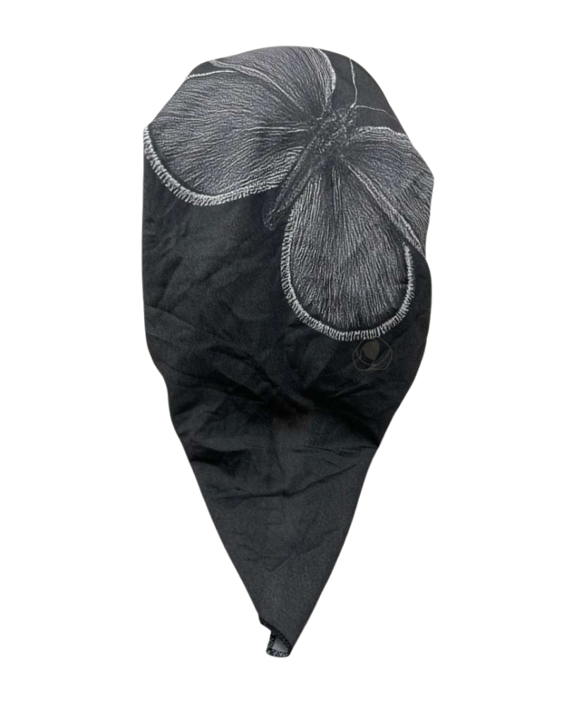 Lizi Headwear Black Midnight Butterfly Open Back Pre-Tied Adjustable Bandanna with Velvet Grip