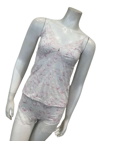 Oh! Zuza 4602 Pink Floral Print Modal Cami & Shorts Set Myselflingerie.com