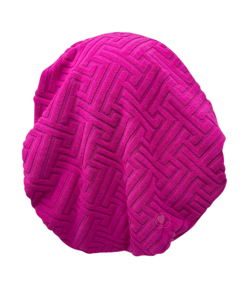 Triple Up BL1161 Hot Pink F Designer Embossed Terry Lined Pre-Tied Bandanna Myselflingerie.com